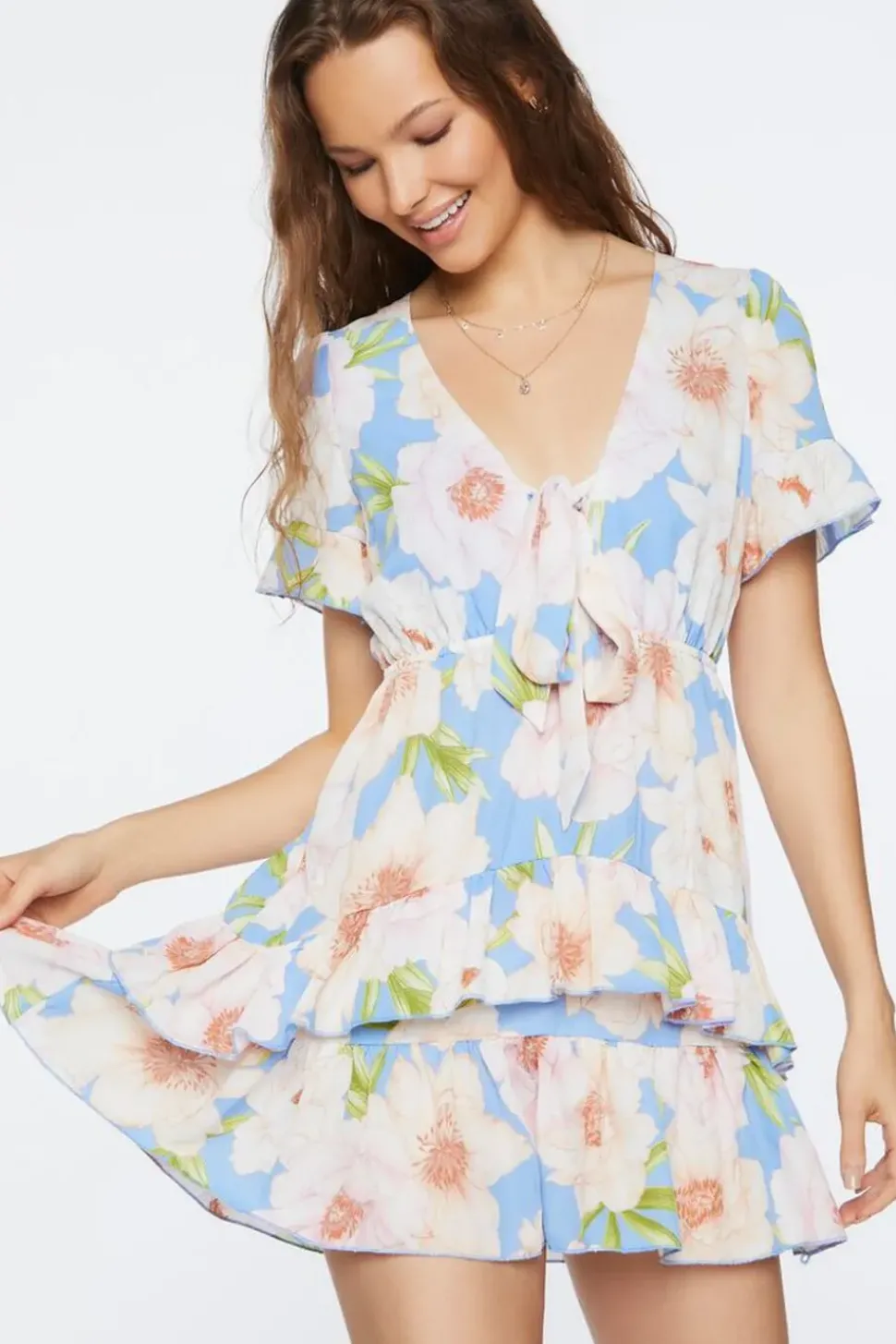 Floral Flounce Mini Dress
