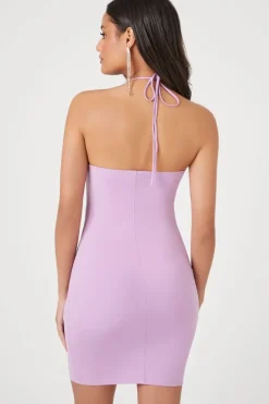 Floral Halter Bodycon Mini Dress