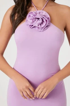 Floral Halter Bodycon Mini Dress