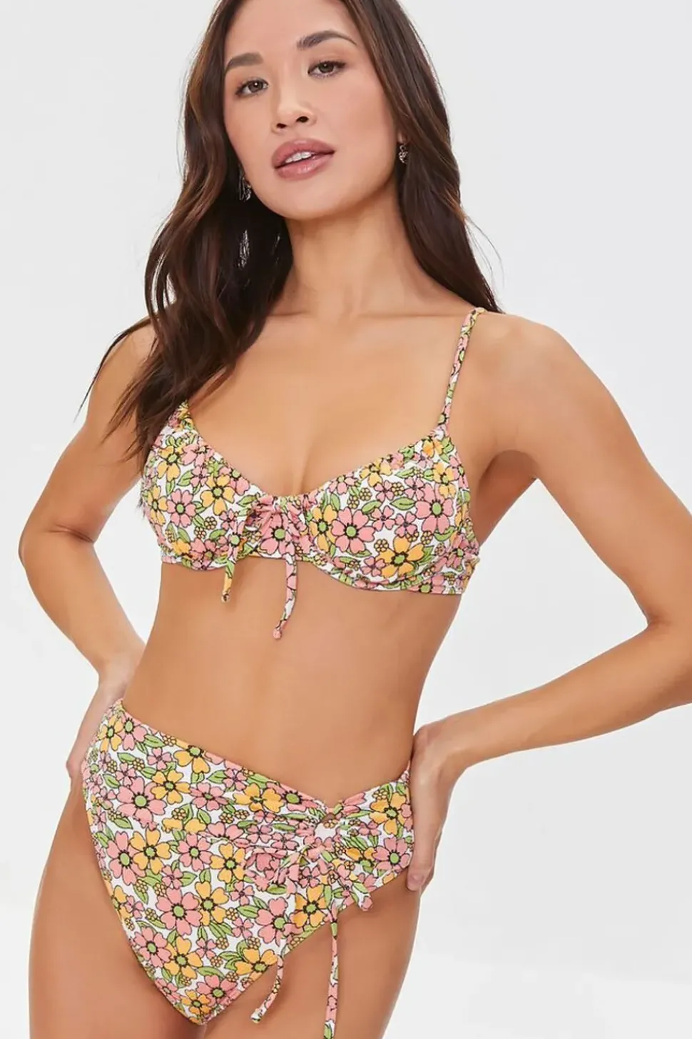 Floral High-Rise Bikini Bottoms