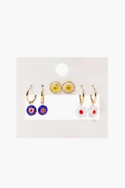 Floral Hoop & Stud Earrings