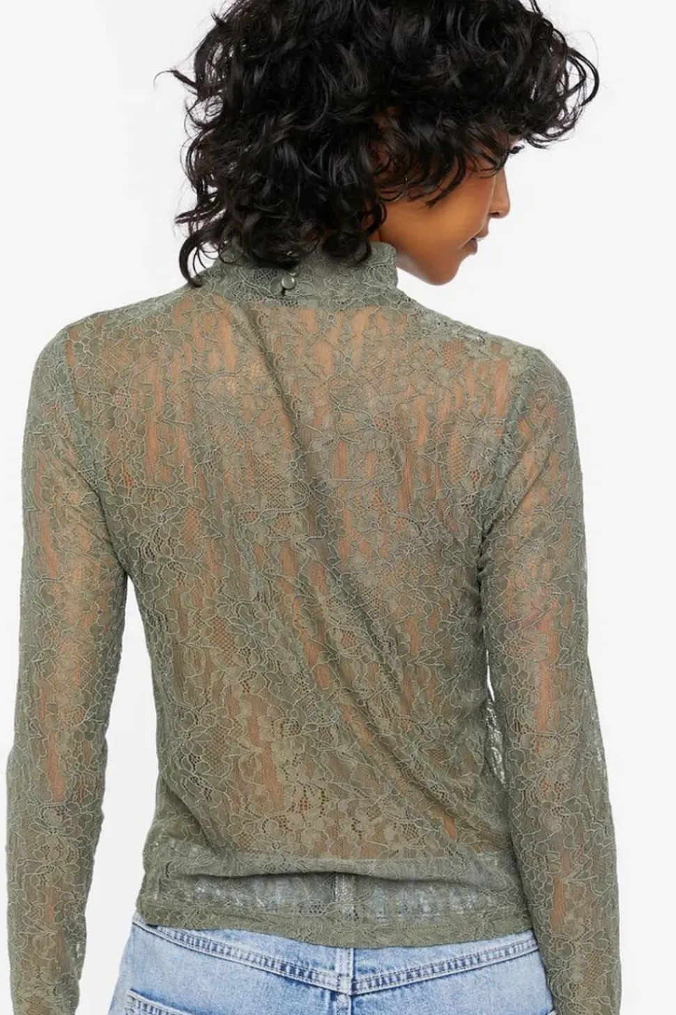 Floral Lace Mock Neck Top