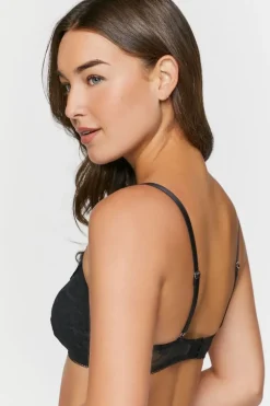 Floral Lace Picot-Trim Bralette