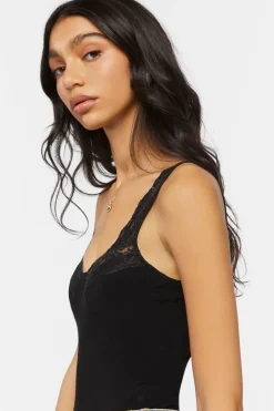 Floral Lace-Trim Bodysuit