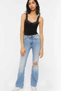 Floral Lace-Trim Bodysuit