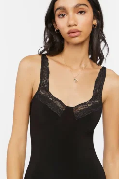 Floral Lace-Trim Bodysuit