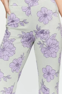 Floral Mid-Rise Flare Pants