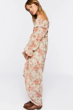 Floral Off-The-Shoulder Maxi Dress