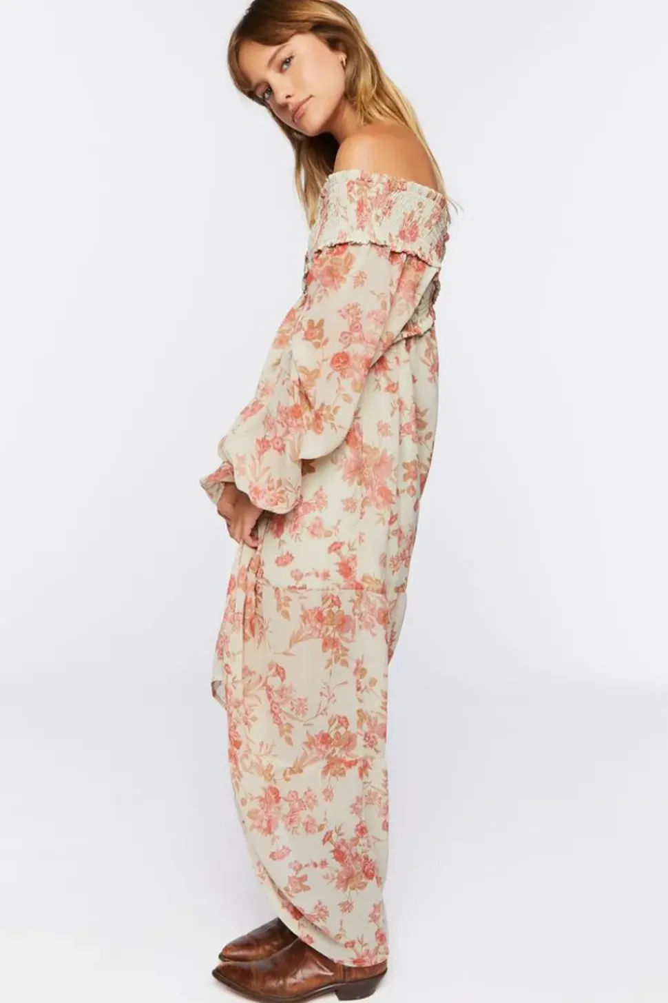 Floral Off-The-Shoulder Maxi Dress
