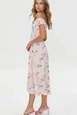 Floral Off-The-Shoulder Midi Dress