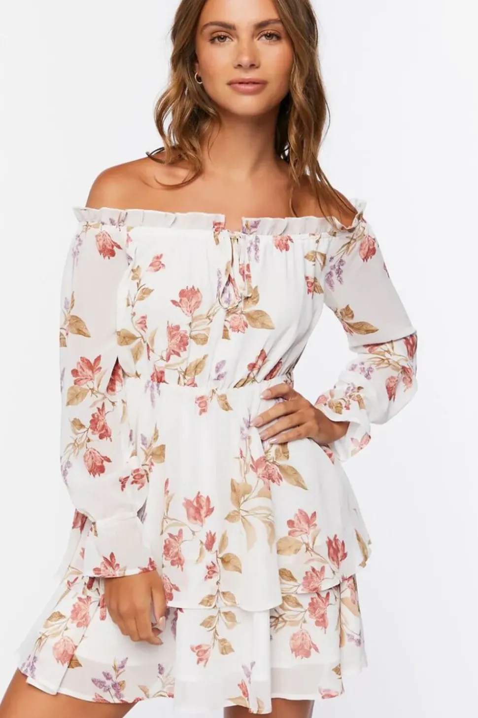 Floral Off-The-Shoulder Mini Dress