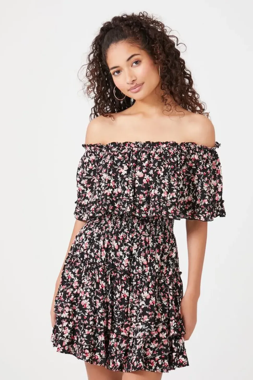 Floral Off-The-Shoulder Mini Dress