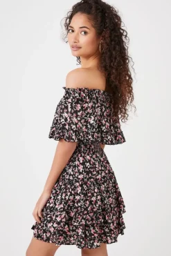 Floral Off-The-Shoulder Mini Dress