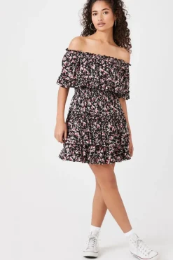 Floral Off-The-Shoulder Mini Dress
