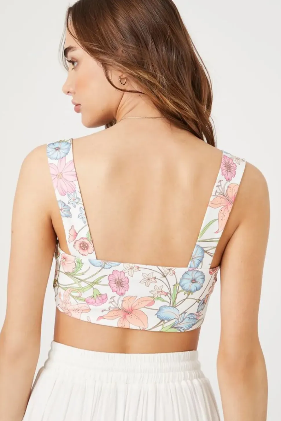 Floral Organza Super-Cropped Top