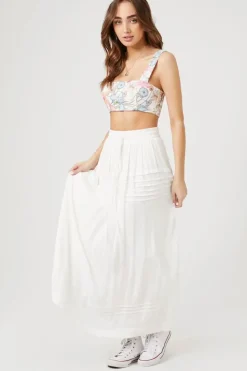 Floral Organza Super-Cropped Top