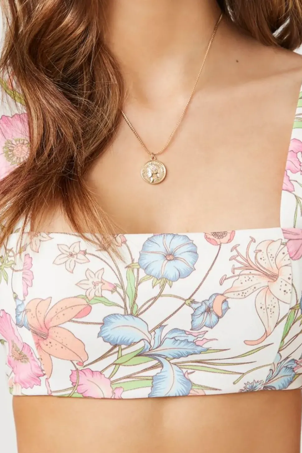 Floral Organza Super-Cropped Top