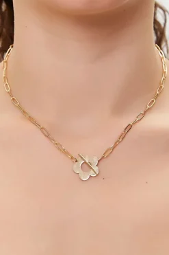 Floral Pendant Toggle-Clasp Necklace