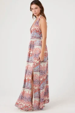 Floral Plunging Maxi Dress
