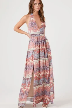 Floral Plunging Maxi Dress