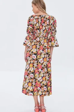 Floral Print Bell Sleeve Dress
