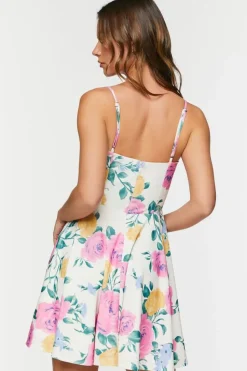 Floral Print Bustier Cami Mini Dress