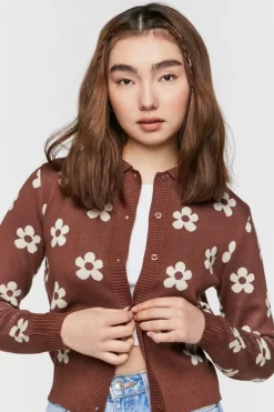 Floral Print Cardigan Sweater