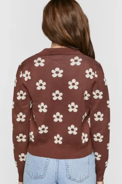 Floral Print Cardigan Sweater
