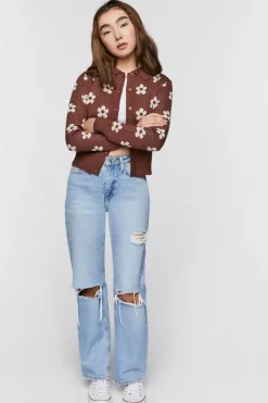 Floral Print Cardigan Sweater