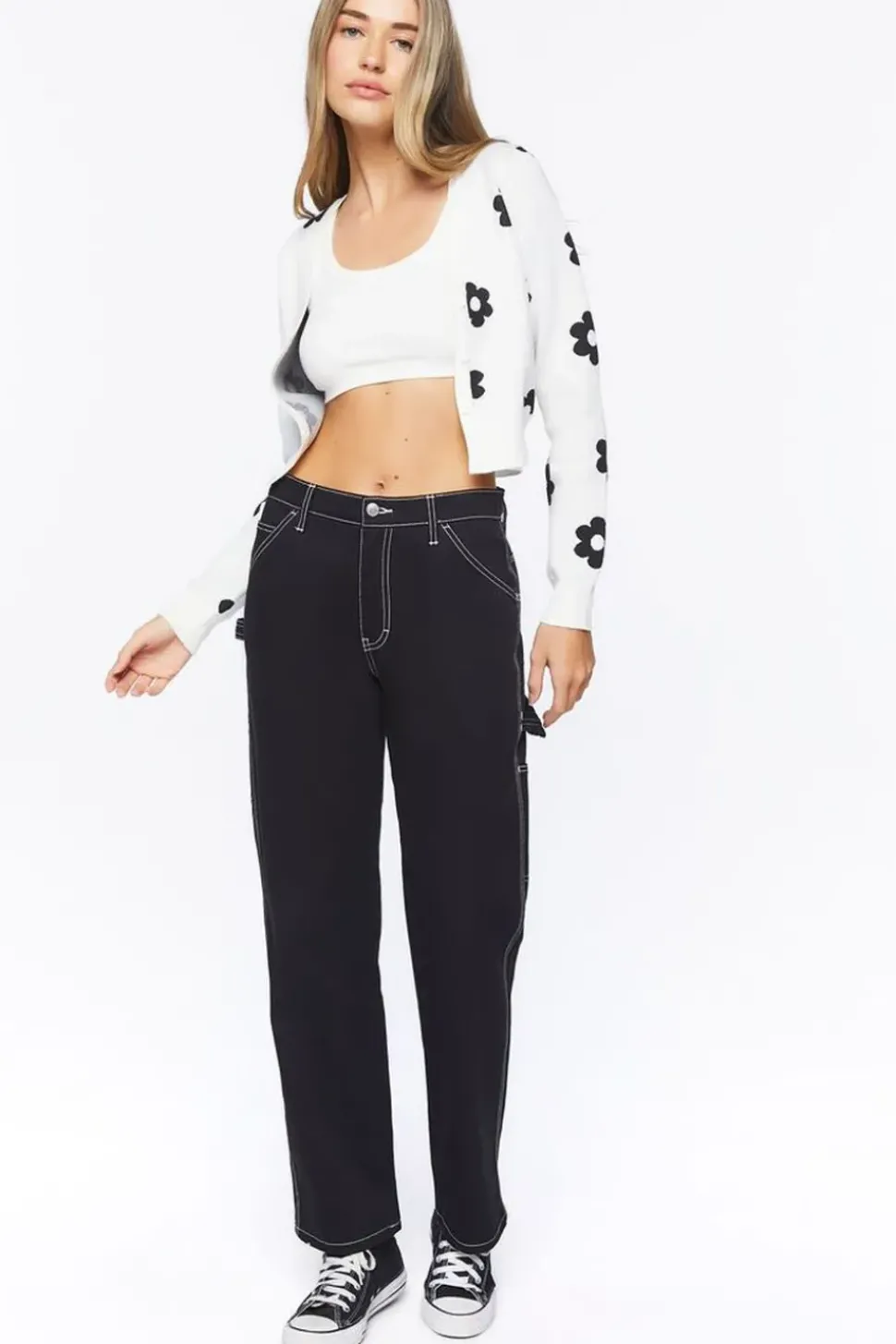 Floral Print Cardigan Sweater