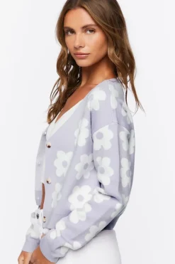 Floral Print Cardigan Sweater