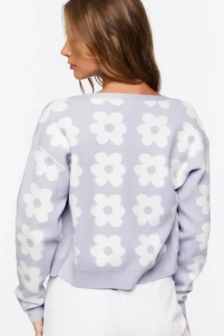 Floral Print Cardigan Sweater