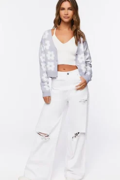 Floral Print Cardigan Sweater