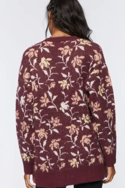 Floral Print Cardigan Sweater