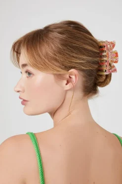 Floral Print Claw Hair Clip