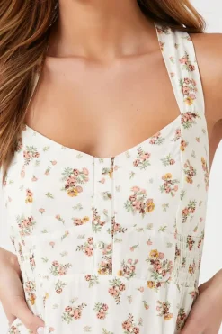 Floral Print Crisscross Maxi Dress