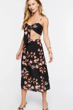 Floral Print Cropped Cami & Skirt Set