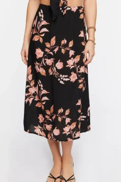 Floral Print Cropped Cami & Skirt Set