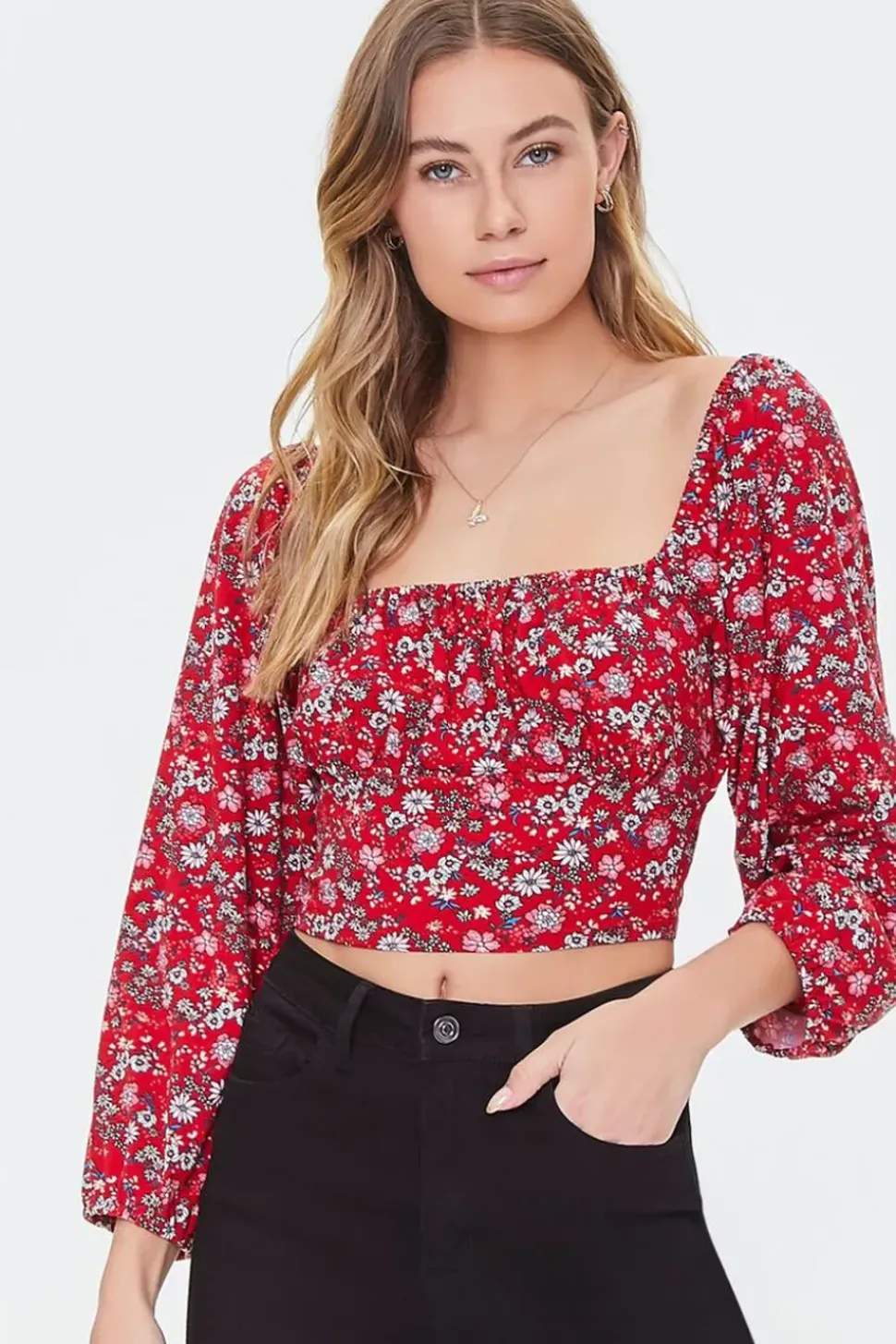 Floral Print Crop Top