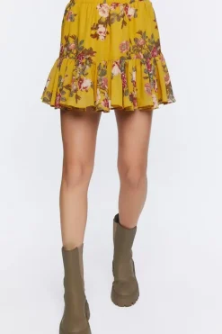 Floral Print Crop Top & Mini Skirt Set