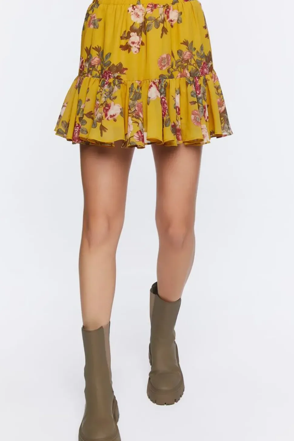 Floral Print Crop Top & Mini Skirt Set