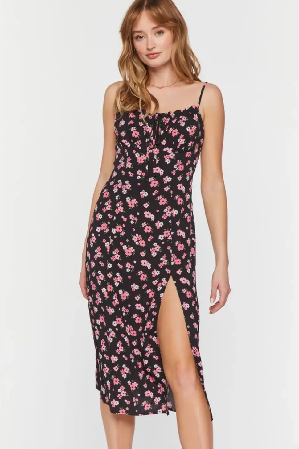 Floral Print Cutout Cami Dress