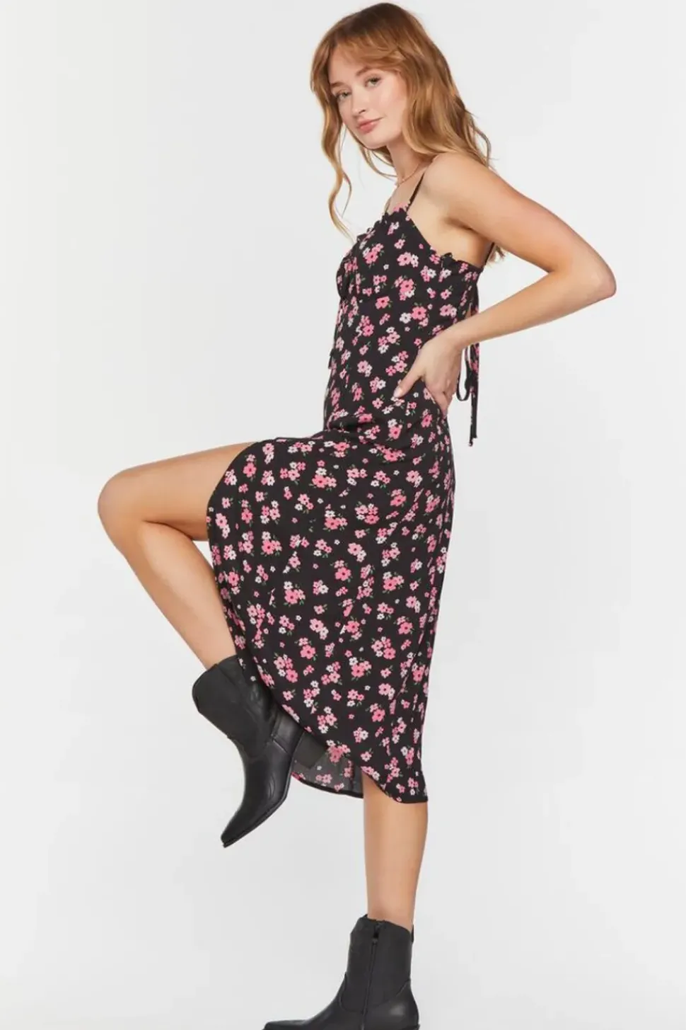 Floral Print Cutout Cami Dress