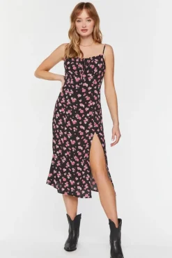 Floral Print Cutout Cami Dress