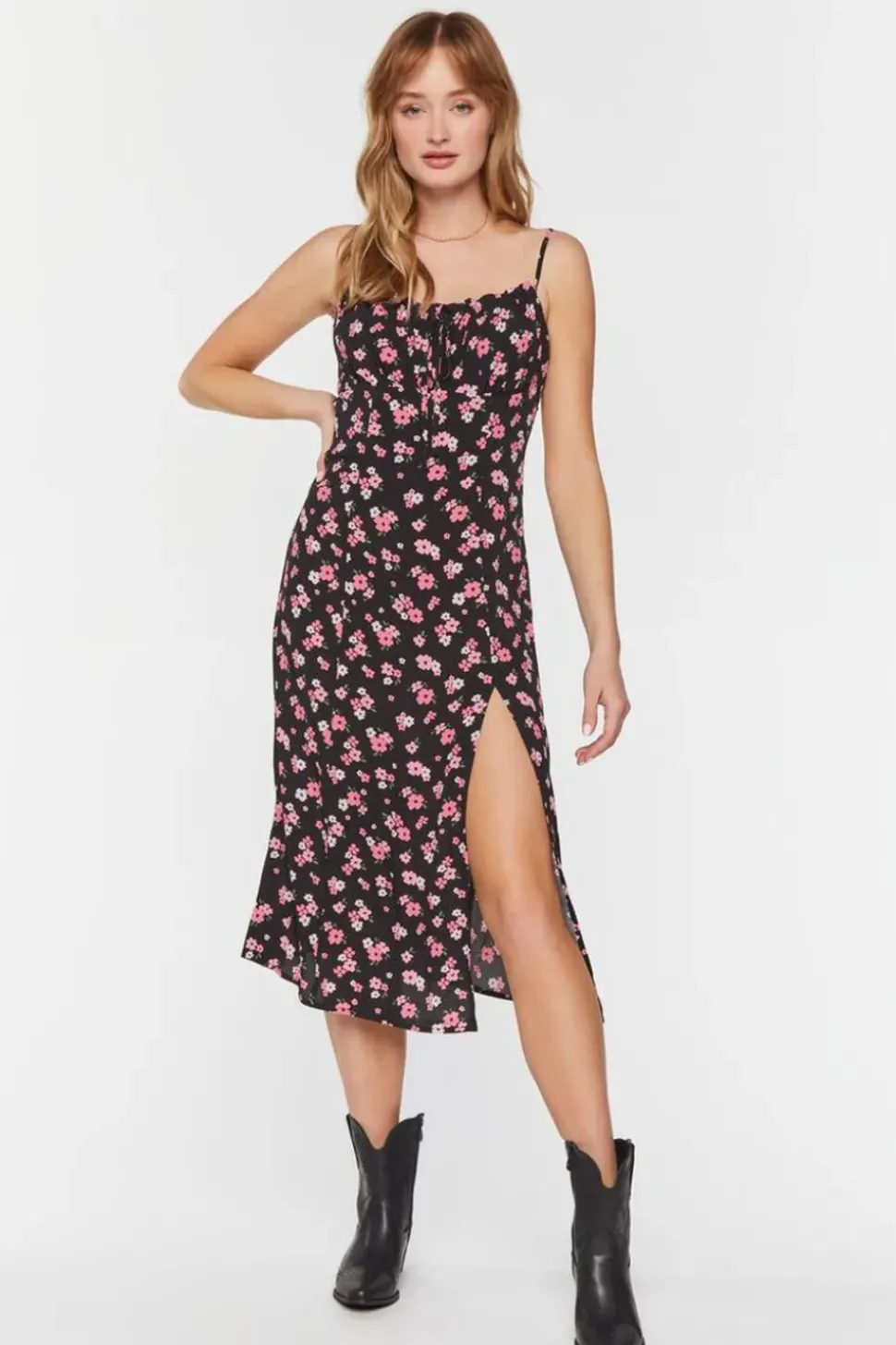 Floral Print Cutout Cami Dress