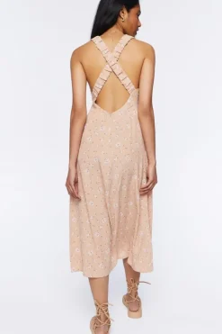 Floral Print Cutout Midi Dress