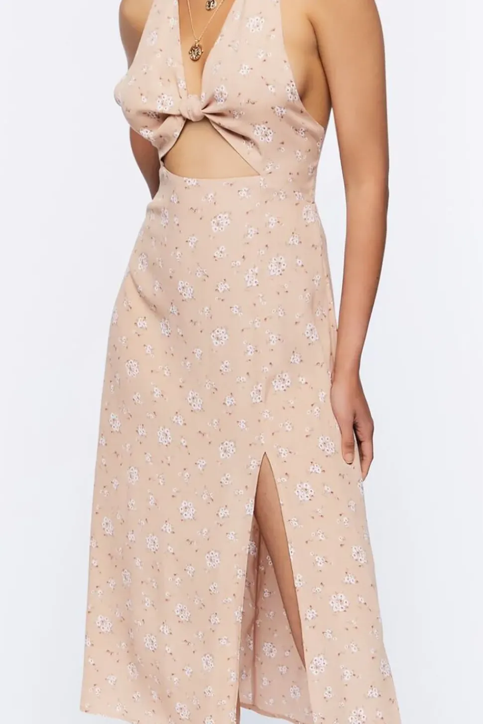 Floral Print Cutout Midi Dress