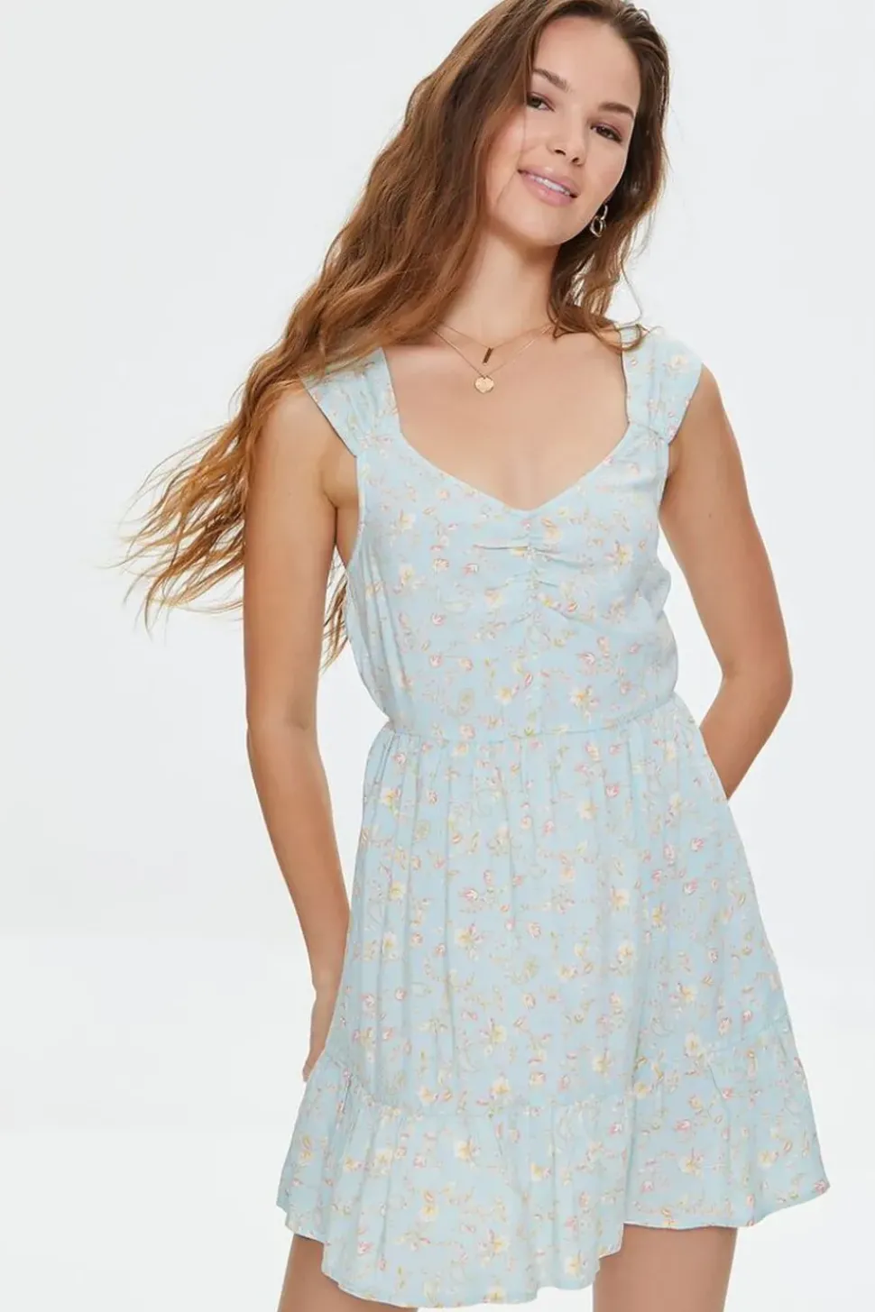 Floral Print Cutout Mini Dress