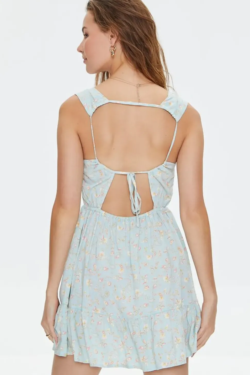 Floral Print Cutout Mini Dress