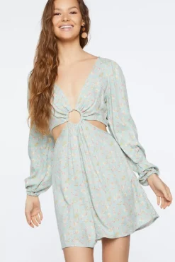 Floral Print Cutout Mini Dress